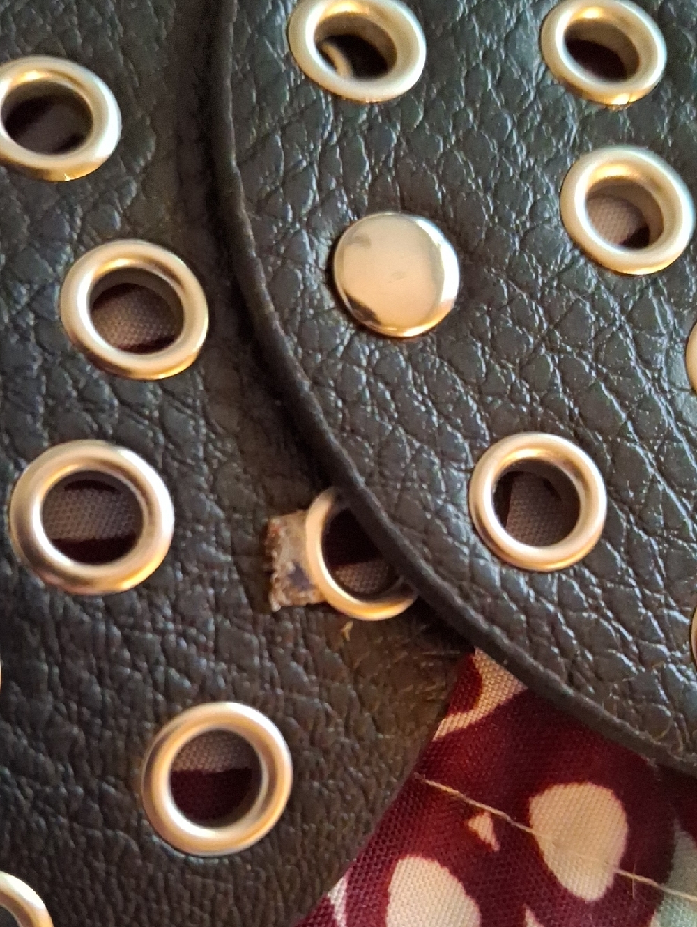 Black Studded Circle Leather Belt with Silver Conchos & Buckle - Picture 4 of 4